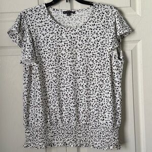 Adrianna Papell blouse - Size M - White with black floral print